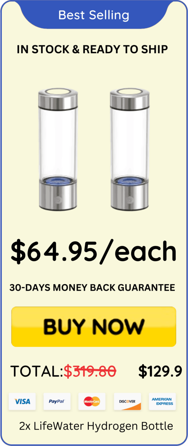 2x LifeWater Hydrogen Bottle